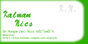 kalman nics business card